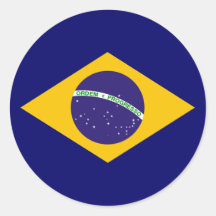 Brazil diamond - emblem of the Brazilian flag Round Sticker