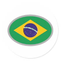 Brazil Flag - Cool Design! Round Sticker