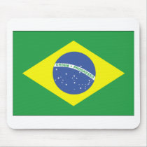 Brazil Flag Design Mouse Mats
