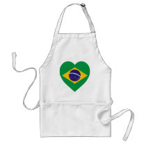 Brazil Flag Heart Aprons