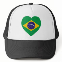 Brazil Flag Heart Mesh Hat