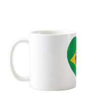 Brazil Flag Heart Coffee Mugs