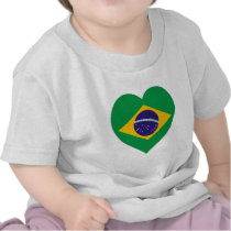 Brazil Flag Heart Tees