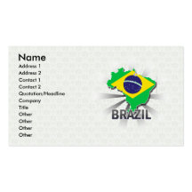 Brazil Flag Map 2.0 Business Card Template