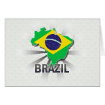 Brazil Flag Map 2.0 Greeting Cards