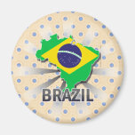 Brazil Flag Map 2.0 Magnet