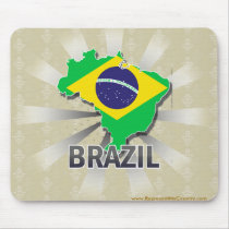 Brazil Flag Map 2.0 Mousemats