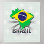Brazil Flag Map 2.0 Print