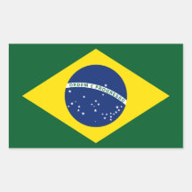 Brazil flag rectangle stickers