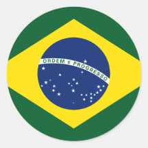 Brazil flag round sticker