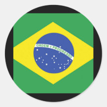 Brazil Flag Round Stickers