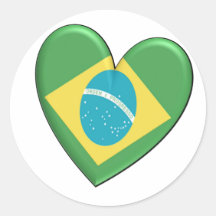 Brazil Heart Flag Stickers