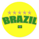 Brazil Logo 5 gold star cup winners tees and gifts stickers