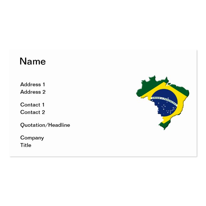 Brazil map business card template