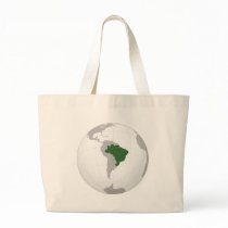 Brazil (orthographic projection) tote bags