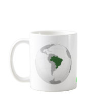 Brazil (orthographic projection) coffee mugs