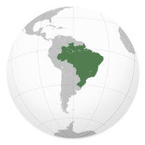 Brazil (orthographic projection) stickers
