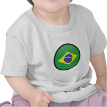 Brazil quality Flag Circle T Shirt