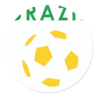 brazil retro soccer t- shirt sticker by zbezovski