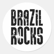 Brazil Rocks Round Stickers