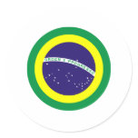 Brazil Round Flag Sticker