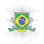 Brazil Shield Round Sticker