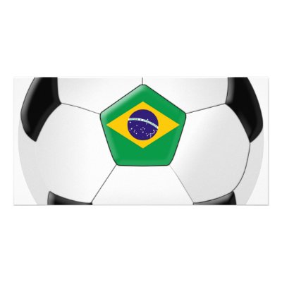 Brazil Soccer Ball Photo Greeting Card by JAM_Design