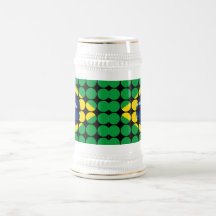 Brazil Stylish Girly Chic Polka Dot Brazilian Flag Coffee Mug