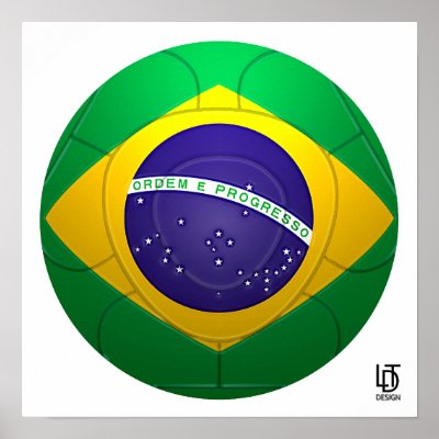 Brazil - Verde Amarela Football Print by livethedreamdesign