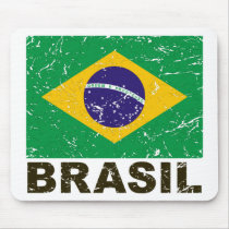 Brazil Vintage Flag Mouse Pad