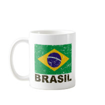 Brazil Vintage Flag Mugs