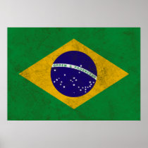 Brazil Vintage Flag Poster