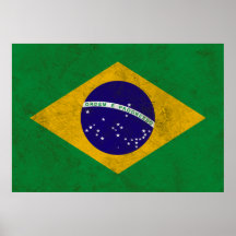 Brazil Vintage Flag Poster