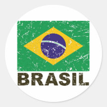 Brazil Vintage Flag Stickers