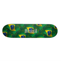 Brazil Waving Flag Skate Board