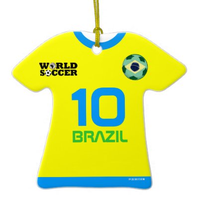 Brazil World Cup Soccer Jersey Ornament by pixibition