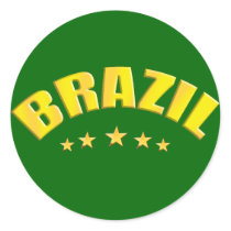 Brazil yellow and green Sheet of 20 Stickers