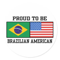 Brazilian American Round Stickers