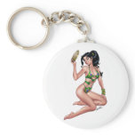 Brazilian Bikini Girl Pinup by Al Rio keychains