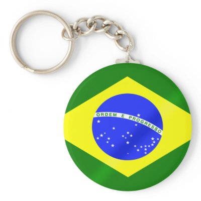 Brazilian flag of Brazil gifts and tees Keychain by SoccerJersey
