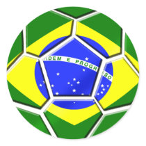 Brazilian flag Samba futebol soccer ball gifts Sticker