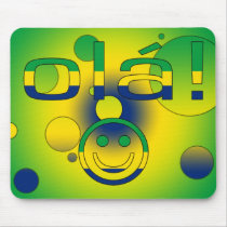 Brazilian Gifts : Hello / Ola + Smiley Face Mouse Pads