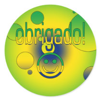 Brazilian Gifts Thank You / Obrigado + Smiley Face Stickers
