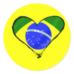 Brazilian heart Brazil flag love heart Sticker