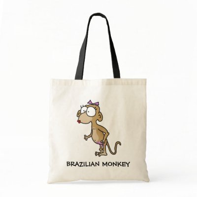 Brazilian Monkey Tote Bag by ticklemonkey