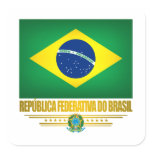"Brazilian Pride" Square Stickers