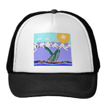 Breach to the Midnight sun Humpback Whale Mesh Hats