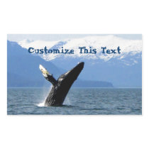 Breaching Humpback; Customisable Rectangle Stickers