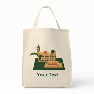 Bread Basket Grocery Tote Canvas Bags by HomegrownLove