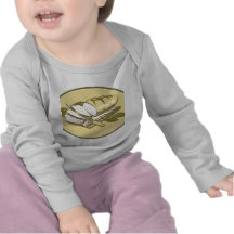 Bread Loaf With Knife and Board Woodcut Shirts